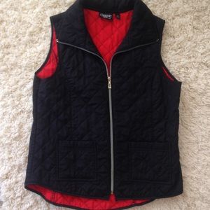Black vest with silver zipper